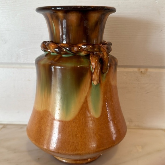 Manuel Garcia Arroyo Signed Pottery Brown & Green Glazed Ceramic Vase - Picture 6 of 10